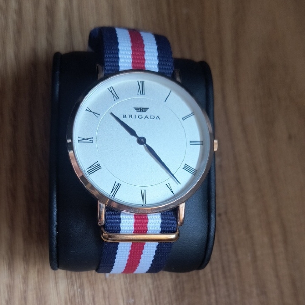 Brigada Watch with Tricolor Striped Band